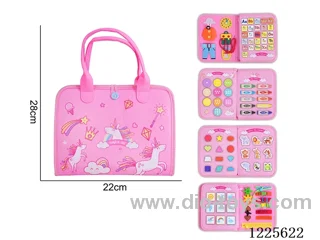 Montessori Early Learning for Kids - Felt Pink 5-page Unicorn Busy Board
