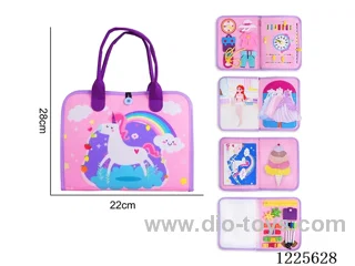 Montessori Early Learning for Kids - Felt Purple 5 Page Unicorn Busy Board
