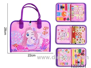 Montessori Early Learning for Kids Early Learning - Felt Purple 4-Page Mermaid Busy Board
