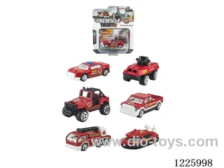 Alloy Skidding Fire Truck (6 mixed)