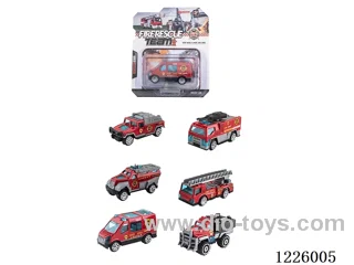 Alloy Skidding Fire Truck (6 mixed)