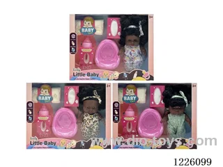3 mixed 8 inch 3D eyes vinyl doll with music + accessories