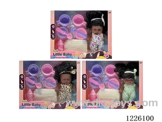 3 mixed 8 inch 3D eyes vinyl doll with music + accessories