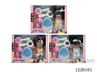 3 mixed 8 inch 3D eyes vinyl doll with music + accessories