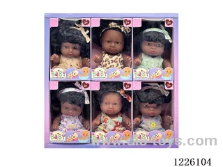6 mixed 8 inch 3D eyes vinyl doll with music