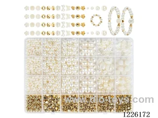 DIY Jewelry Set (4/6/8/10mm Pearls + Round Beads + Spacer Beads + Wire (24 compartments))
