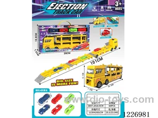 Dual Ejector Transformer Track Storage Car + Sports Car *4