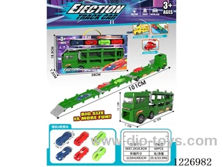 Dual Ejector Transformer Track Storage Car + Sports Car *4
