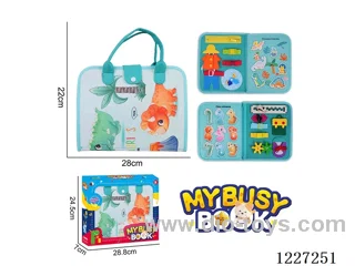 Montessori Early Learning for Kids -Felt 3-page Hippopotamus Busy Board
