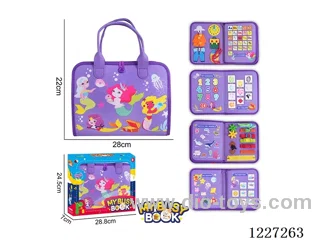 Montessori Early Learning for Kids -Felt 5-page Mermaid Busy Board Board