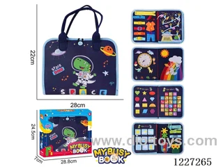 Montessori Early Learning for Kids -Felt 5-page Dinosaur Busy Board in Space