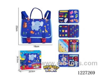 Montessori Early Learning for Kids -Felt Backpack 5-page Wildlife Busy Board