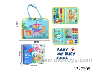 Montessori Early Learning for Kids -Felt 3 Page Dinosaur Busy Board