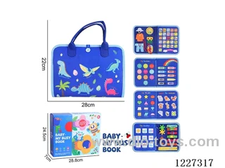 Montessori Early Learning for Kids -Felt 5-page Dinosaur Busy Board