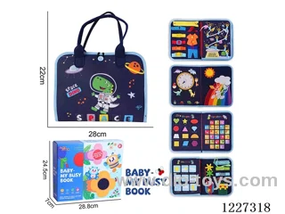 Montessori Early Learning for Kids -Felt 5-page Dinosaur Busy Board in Space Felt 5-page Dinosaur Busy Board in Space