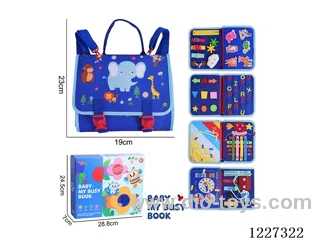 Montessori Early Learning for Kids -Felt Backpack 5-page Wildlife Busy Board