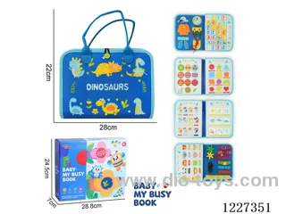 Montessori Early Learning for Kids -5-page Dinosaur Busy Book