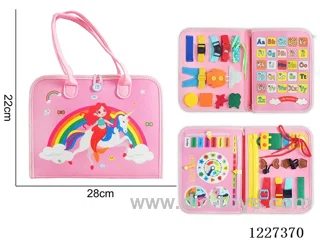 Montessori Early Learning for Kids -3 Page Rainbow Mermaid with Velcro