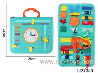Montessori Early Learning for Kids -Single Page Blue and Green Time Tote