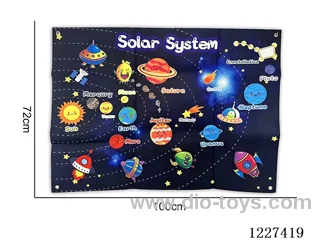 Montessori Early Learning for Kids -Learning Fleece Wall Hanging - Planets