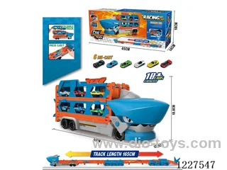 Dual Ejector Transformable Folding Track Free Wheel Car(6 Alloy Cars)