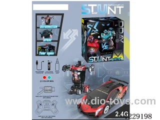 1：8 2.4G rc stunt transformer car W L/M/spray/watch remote control included battery