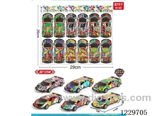 Pull Back Large Graffiti Cars (Metal Iron Shell)6 types