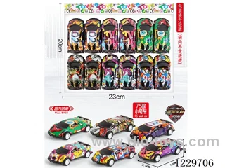 12PCS pull-back graffiti cars (metal iron shell)6 types