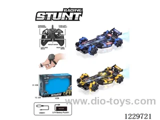 F1 Side Walking Stunt Translucent RC Smoke Spraying RC Car Included Battery + Induction Watch