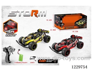2.4G high speed translucent RC car + light (included battery USB cable)
