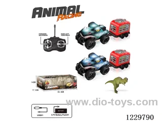4ch RC Lighted Vehicle Animal Trailing Pen with Animals + Included Battery