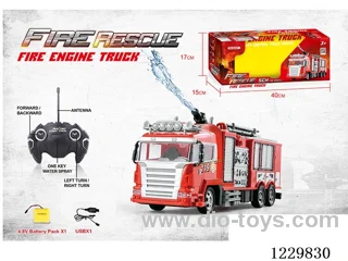 5ch Sprinkler Fire RC Vehicle + Lights + Sound (Included Battery) USB Cable