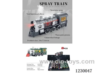 B/O Universal Spray Steam Train 8PCS-with Lighting