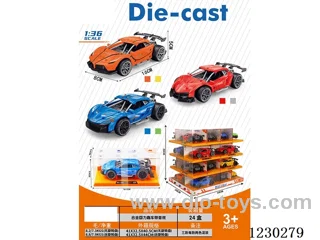 pull back alloy car with sound effects included 3*AG3 - with spinning wheel
