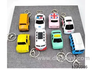 1:64 Pull Back Alloy Cartoon Car Key Chain