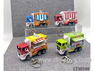 1:64 Pull Back Alloy Food Truck Key Chain
