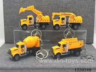 1:64 Pull Back Alloy Construction Vehicle Key Chain