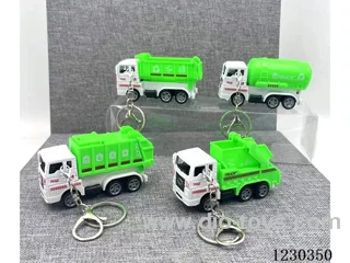 1:64 Pull Back Alloy Sanitation Vehicle Key Chain