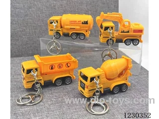 1:64 Pull Back Alloy Construction Vehicle Keychain