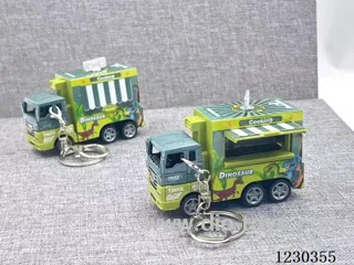 1:64 Pull Back Alloy Dinosaur Vehicle Keychain