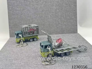 1:64 Pull Back Alloy Cage Vehicle Keychain