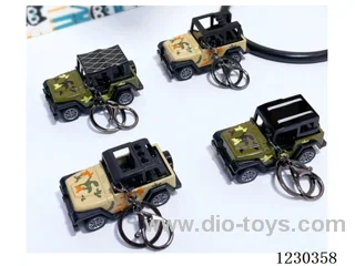 1:64 Pull Back Alloy Military Off-Road Vehicle Key Chain