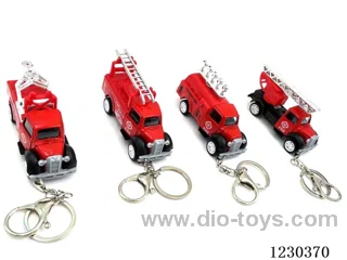 1:64 Pull Back Alloy Fire Truck Key Chain