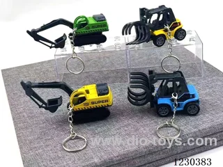1:64 Pull Back Alloy Construction Vehicle Key Chain