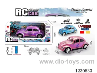 1:16 Volkswagen Beetle 4ch RC Car with Lights (Included Battery Blue/Red/Yellow/Pink/Purple)