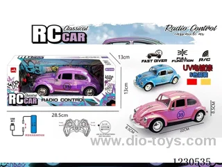 1:20 Volkswagen Beetle 4ch RC Car with Lights (Included Battery Blue/Red/Yellow/Pink/Purple)