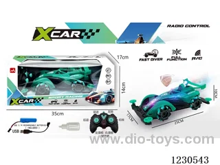 10ch Transparent Double Spray Formula Drift RC Car W L/M (Battery Included Blue/Red)