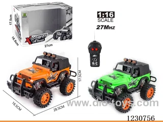 27MHZ 1:16 2ch RC Jeep Full Cover Racing Car, Battery Not Included