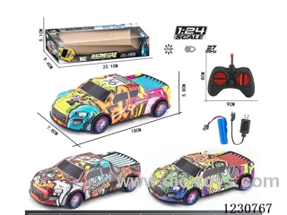 27MHZ 1:24 4ch Pickup Truck Alloy RC Car with Lights, Battery Included