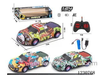 27MHZ 1:24 4ch Racing Car Alloy RC Car with Lights, Battery Included